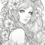 Adult Coloring Pages   Cute Forest Fairy Girls Fantasy Anime Coloring Page