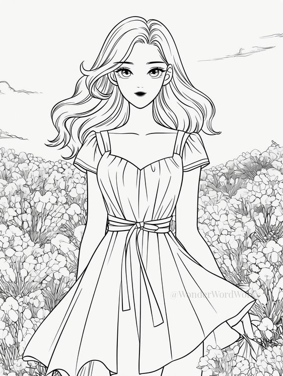 Adult Coloring Pages   Fashion Scapes Coloring Page