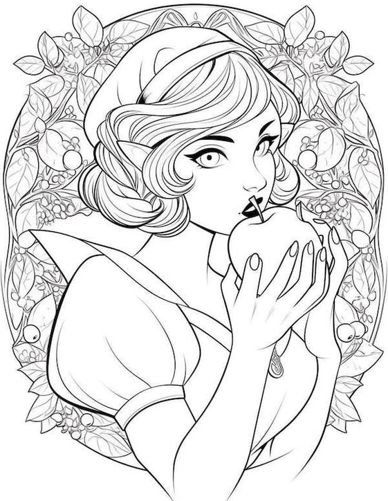 Adult Coloring Pages   Gorgeous Princess Coloring Pages For Kids And