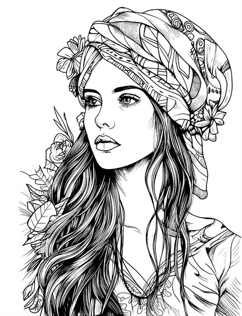 Adult Coloring Pages   Pretty In Boho An Adult And Teen Coloring