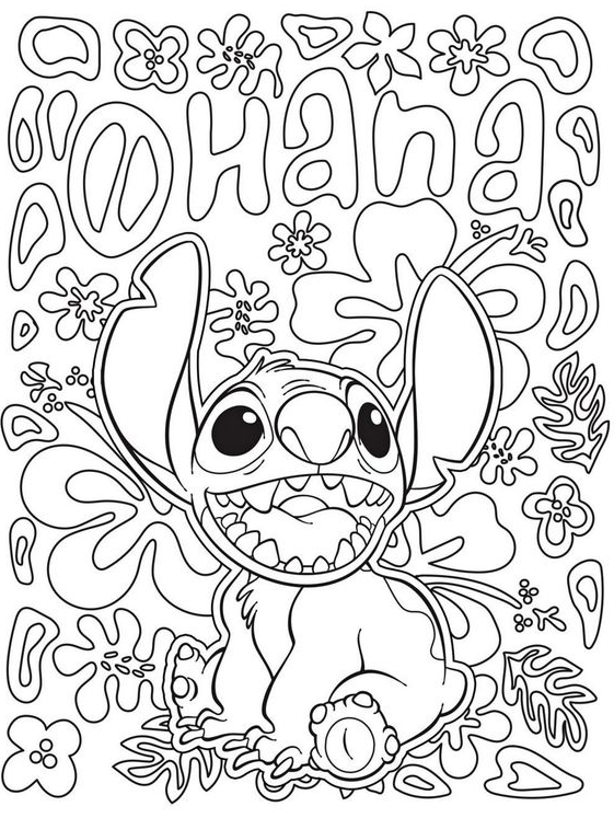 Adult Coloring Pages - Stitch and Lilo Coloring Pages