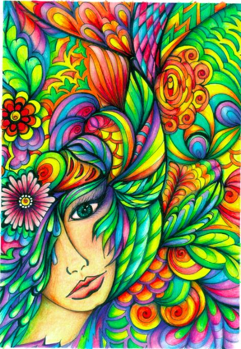 Coloring Book Art - Color Pencil from Dream Scapes coloring Book