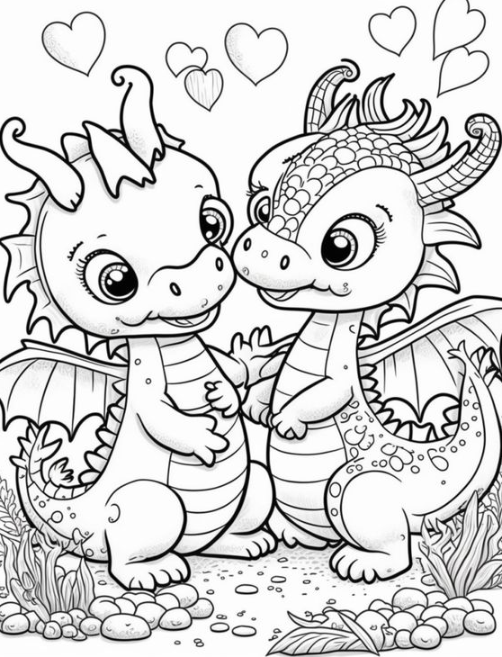 Coloring Book Art - Dragons Coloring Pages
