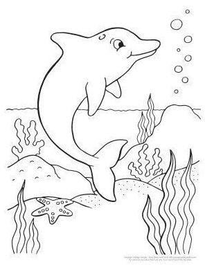 Dophin Coloring Pages - Cute dolphin coloring pages