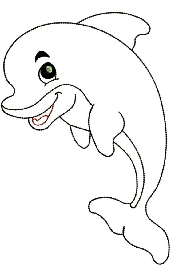 Dophin Coloring Pages   Smile Dolphin Coloring