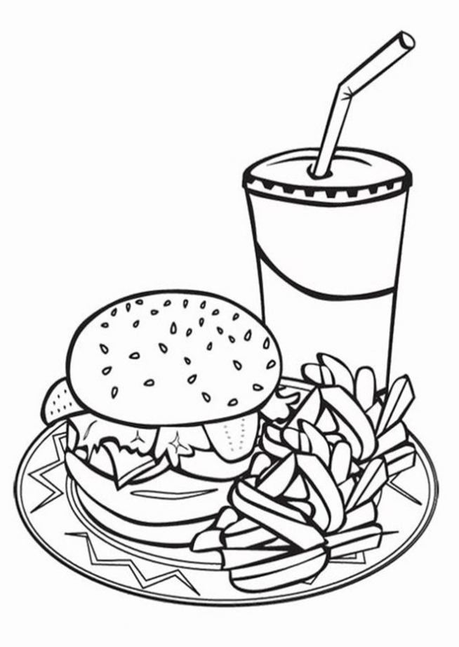 Food Coloring Pages - Burger Food