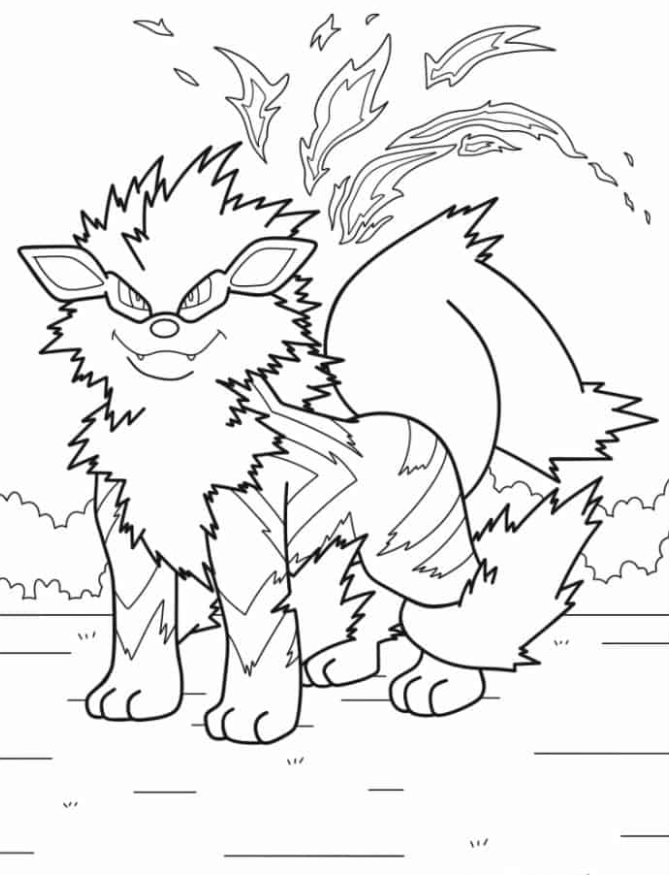 Pokemon Coloring Pages - Arcanine Pokemon To Color
