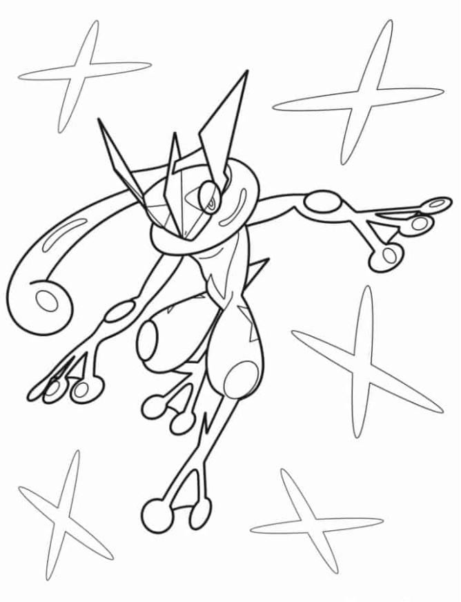 Pokemon Coloring Pages - Greninja Pokemon To Color
