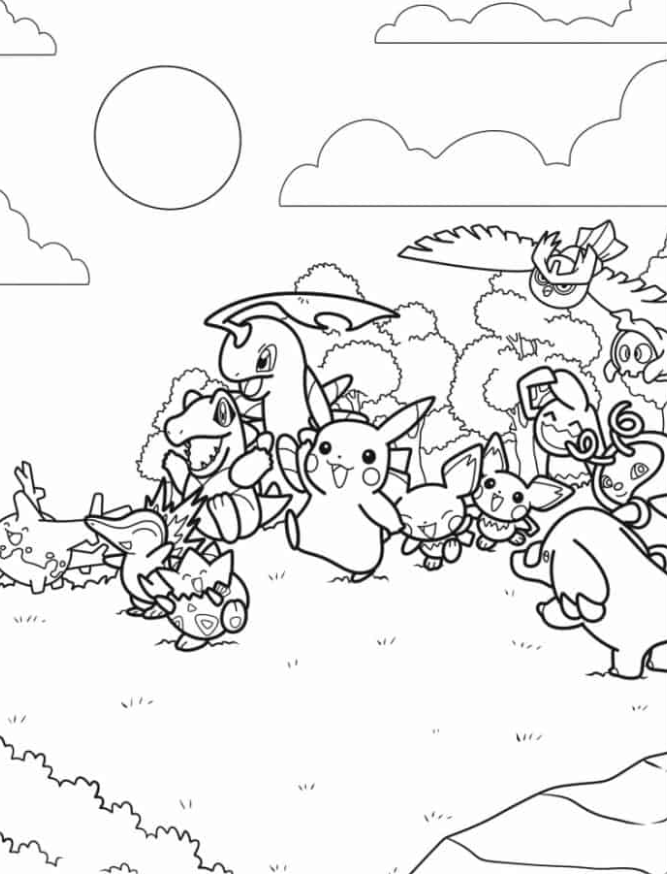 Pokemon Coloring Pages - Happy Pokemon Creatures To Color