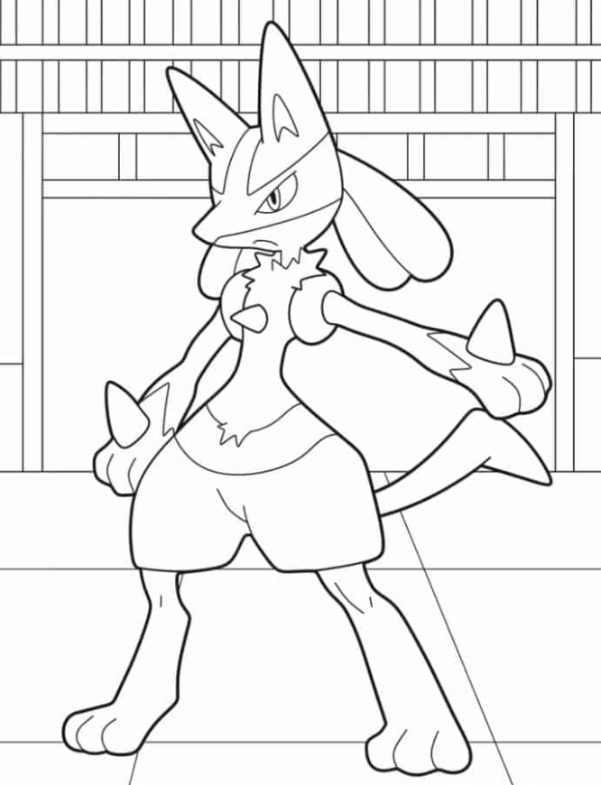 Pokemon Coloring Pages - Lucario Pokemon To Color