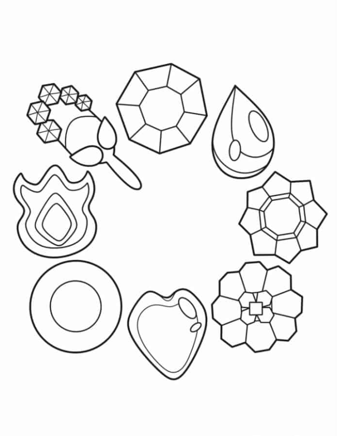 Pokemon Coloring Pages - Pokemon Badges To Color