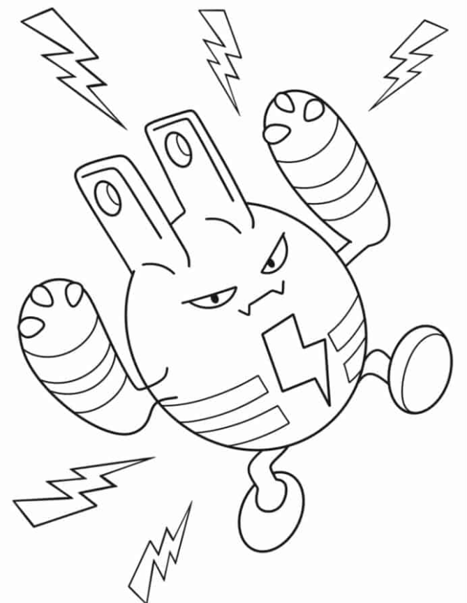 Pokemon Coloring Pages - Simple Elekid Pokemon Coloring Page