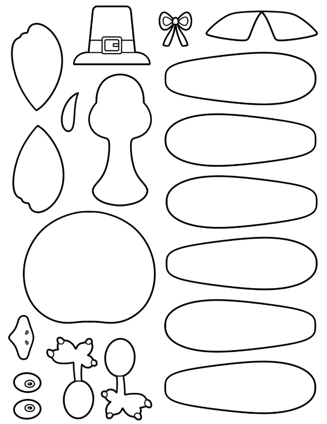 Turkey Templates - Build Your Own Thanksgiving Turkey Template
