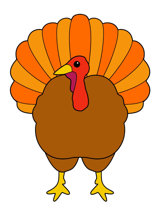 Turkey Templates - Full Page Colored Realistic Turkey Template