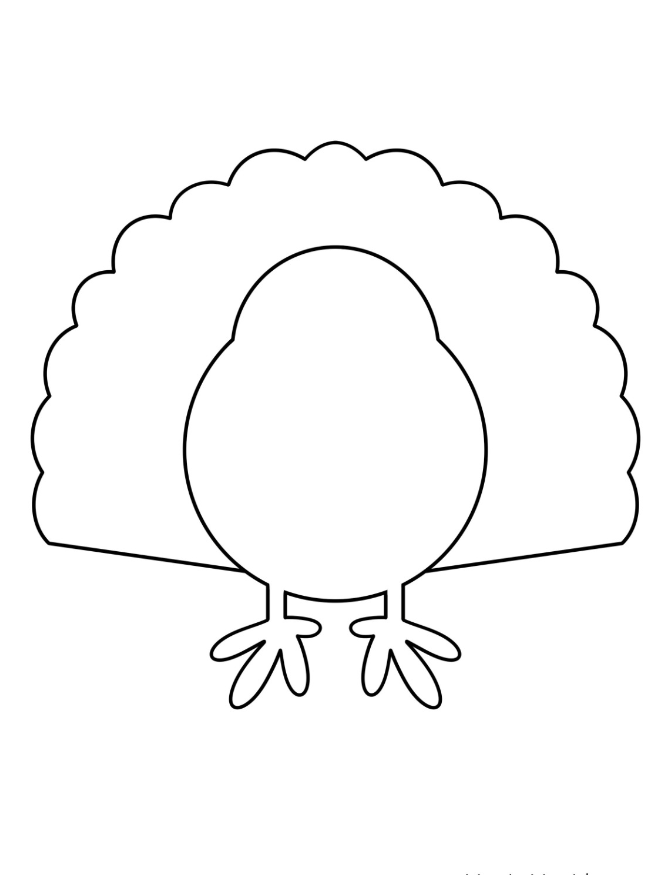 Turkey Templates - Full Page Simple Turkey Template For Preschoolers
