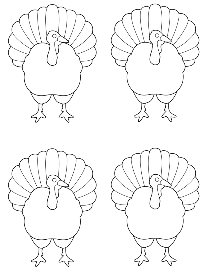 Turkey Templates - Medium Realistic Turkey Template