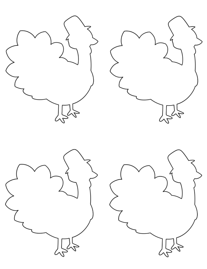 Turkey Templates - Medium Thanksgiving Turkey Template