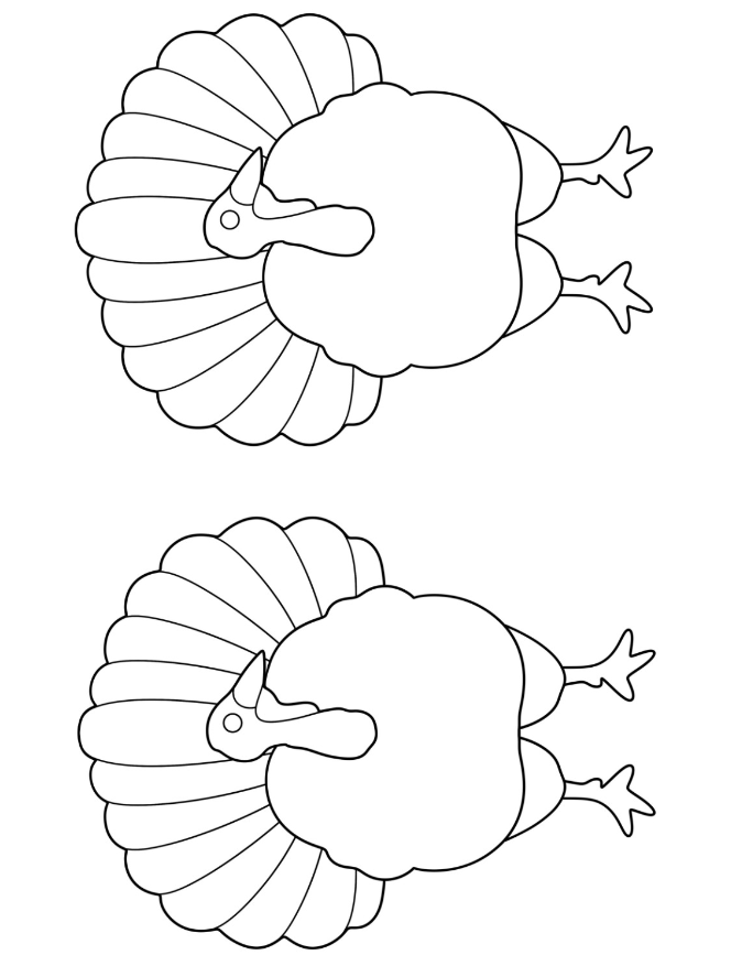 Turkey Templates - Two Half Page Realistic Turkey Template