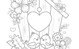 Printable Adult Coloring Pages   Valentine's Day Coloring Pages Animals And Hearts Kids Printable Book Digital