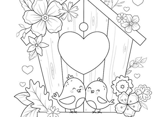 Printable Adult Coloring Pages   Valentine's Day Coloring Pages Animals And Hearts Kids Printable Book Digital