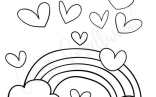 Valentine Coloring Pages   Rainbow Heart Coloring Page Free Printable