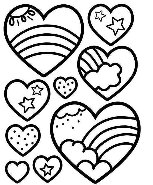Valentines Coloring    Heart Coloring