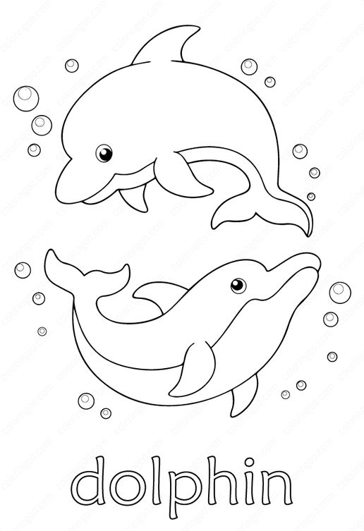 Dolphin Art - Cute Free Printable Dolphin Coloring Pages