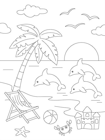 Dolphin Art - Summer coloring pages dolphin coloring pages