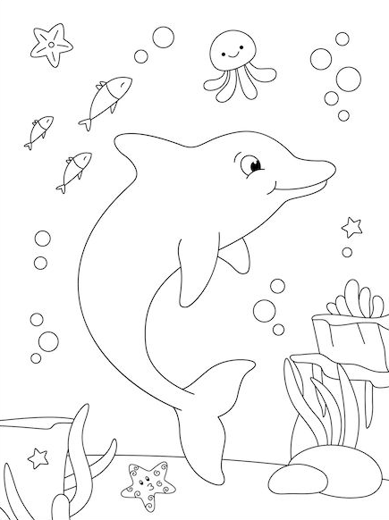 Dolphin Drawing - Dolphin coloring pages animal coloring pages