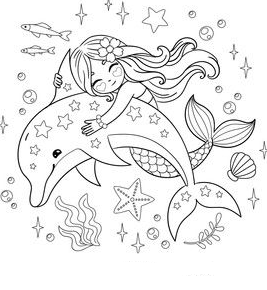Dolphin Drawing - Mermaid coloring pages dolphin coloring pages