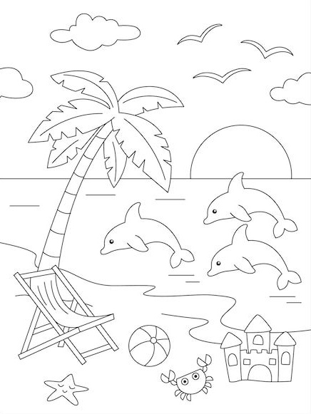 Dolphin Drawing - Summer coloring pages dolphin coloring pages