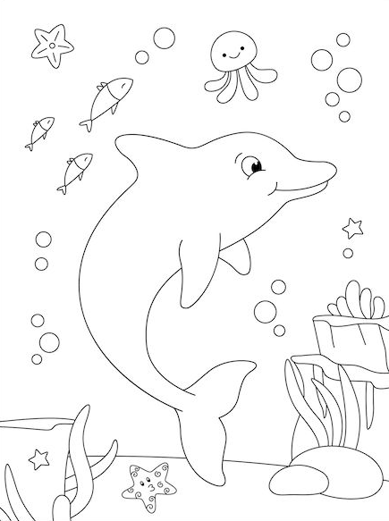 Dolphin Painting   Dolphin Coloring Pages Animal Coloring