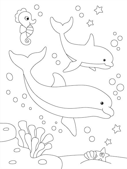 Dolphin Painting - Dolphin coloring pages ocean coloring pages