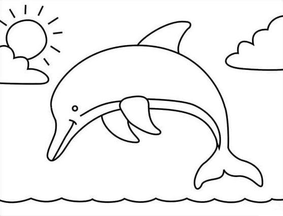 Dolphin Painting   Easy How To Draw A Dolphin Tutorial And Dolphin Coloring