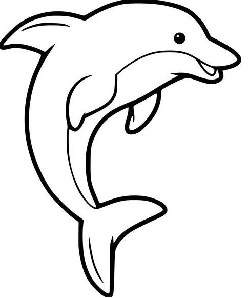 Dolphin Painting - Funny coloring page for kids dolphin coloring page