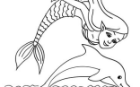 Dolphin Painting   Mermaid With A Dolphin Coloring Pages