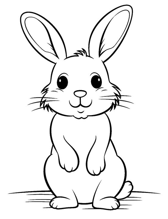 Rabbit Drawing - Animal Coloring Pages 2024 Free Printable Sheets
