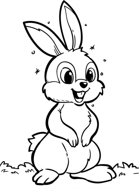 Rabbit Drawing - Original And Sweet Rabbit Coloring Pages