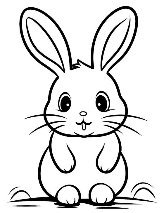 Rabbit Drawing Rabbit & Bunny Coloring Pages 2024 Free Printables