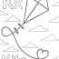 Kite Coloring Pages   Simple Alphabet “K” For Kite Coloring Sheet