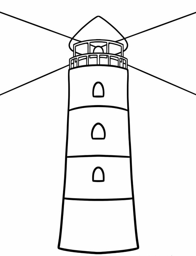 Lighthouse Coloring Pages   Lighthouse Flashing Light Coloring Page For