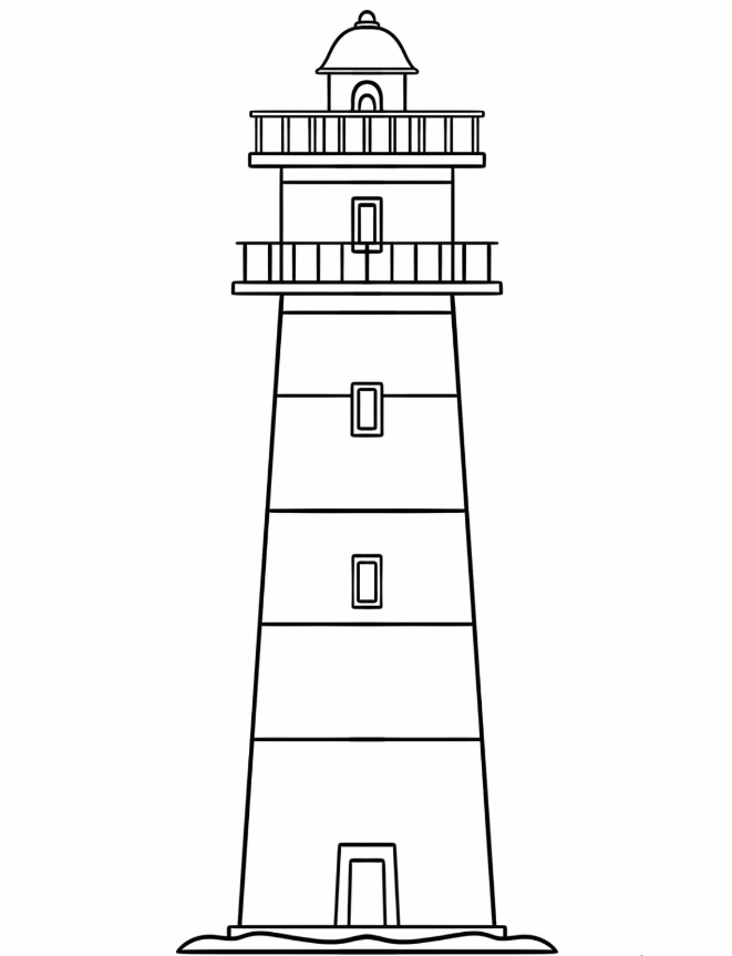 Lighthouse Coloring Pages   Lighthouse Outline Coloring Page For