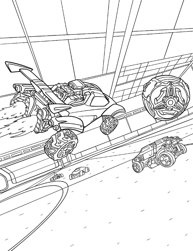 Rocket League Coloring Pages   Detailed Battle Cars Aiming For The