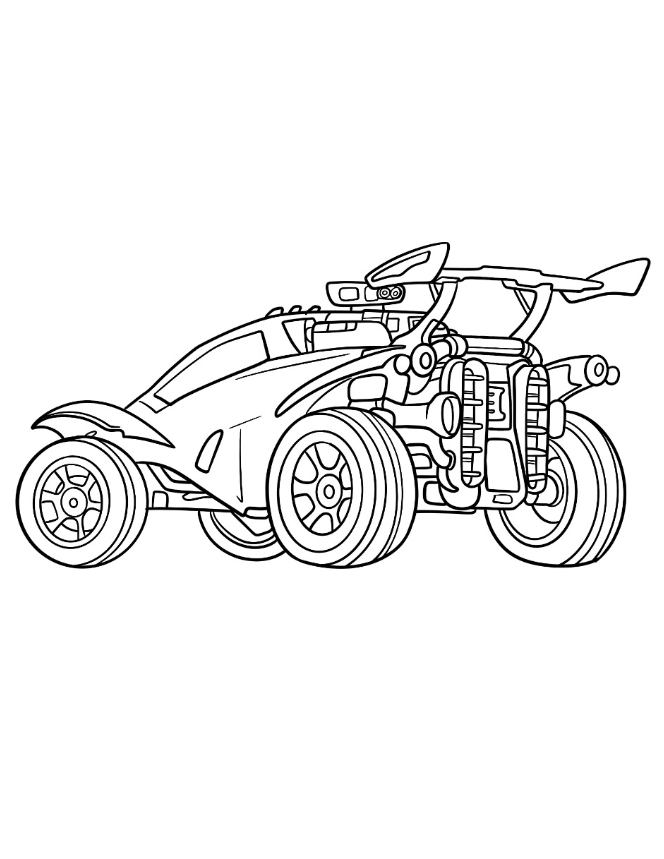 Rocket League Coloring Pages   Side View Of Octane Coloring Sheet For