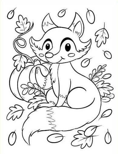 Fall Fox Coloring Sheet