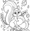 Fall Squirrel Coloring Page