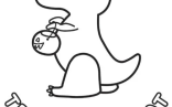 Simple Trick Or Treat Dinosaur Coloring Page