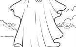 Spooky Ghost Coloring Page For Kids