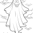 Spooky Ghost Coloring Page For Kids