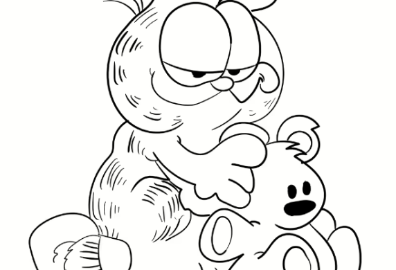 The Pooky And The Garfield Coloring Page